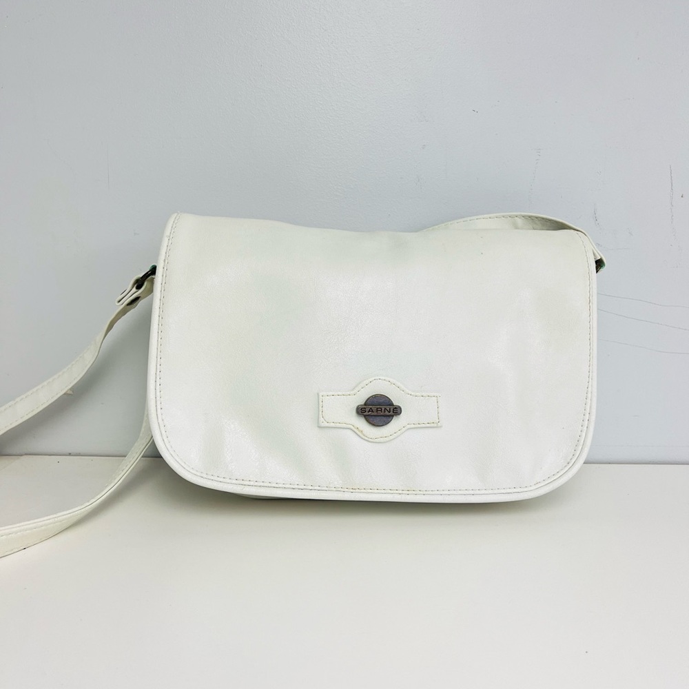 Vintage White Faux Leather Crossbody by SARNE